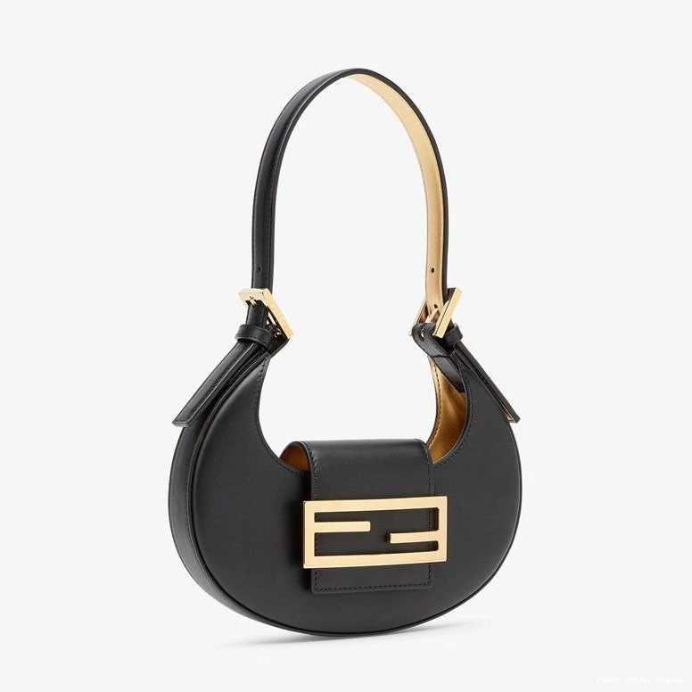 Affordable Fendi Black Cookie Leather Calf Hobo In Bag Mini 0820